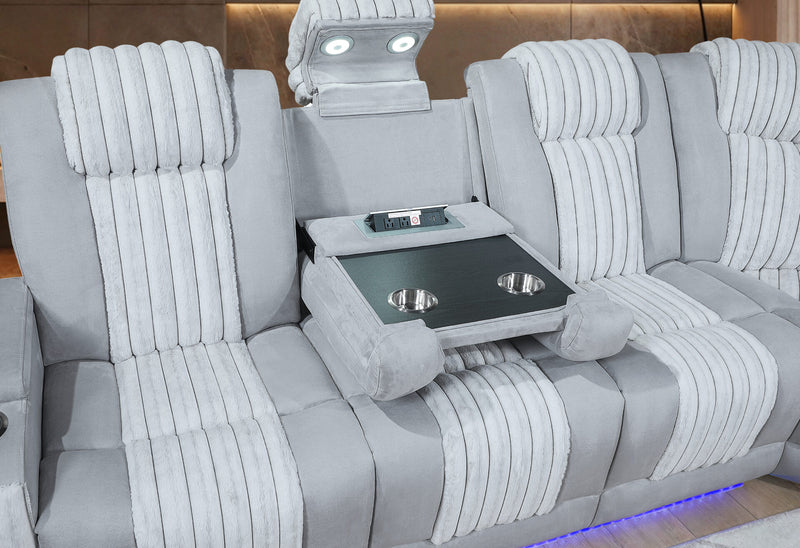 U8000 Grey P2 Sectional With Led - U8000-GREY-P2 SEC