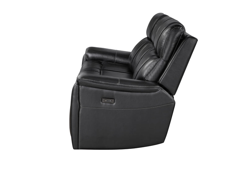 U8880 Black Leather Power Reclining Sofa - U8880-BLK LEATHER-PRS