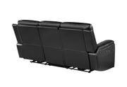 U8880 Black Leather Power Reclining Sofa - U8880-BLK LEATHER-PRS