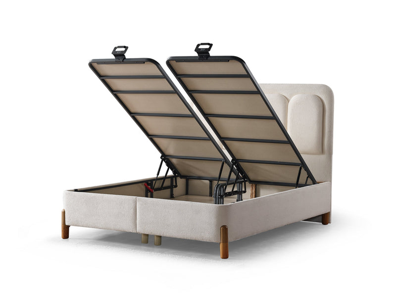 Uludag Storage Bed With Headboard - Queen in Grey - 200-ELIF-ULU-150-EY320-SB