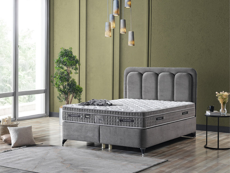 Uludag Storage Bed With Headboard - Twin in Cream - 200-ELIF-ULU-90-EY322-SB