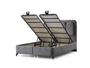 Uludag Storage Bed With Headboard - Twin in Grey - 200-ELIF-ULU-90-EY320-SB