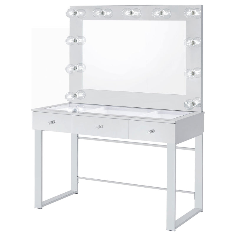 Umbridge 3-drawer Vanity Set with Lighting Chrome and White - 935934