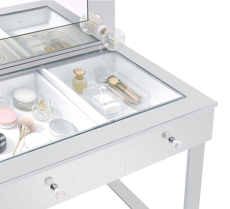 Umbridge 3-drawer Vanity Set with Lighting Chrome and White - 935934