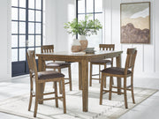 Urbinforte Counter Height Dining Table and 4 Barstools in Light Brown - PKG024534