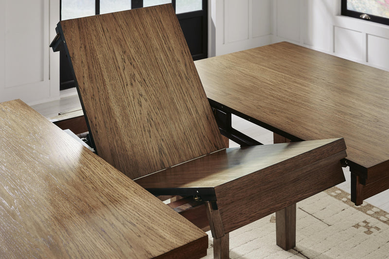 Urbinforte Counter Height Dining Table and 6 Barstools in Light Brown - PKG024535