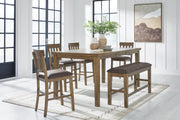 Urbinforte Counter Height Extension Dining Table, 4 Barstools and Bench - PCD592D4