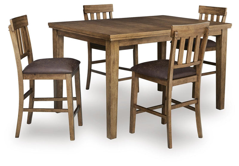 Urbinforte Counter Height Extension Dining Table and 4 Barstools - PCD592D3