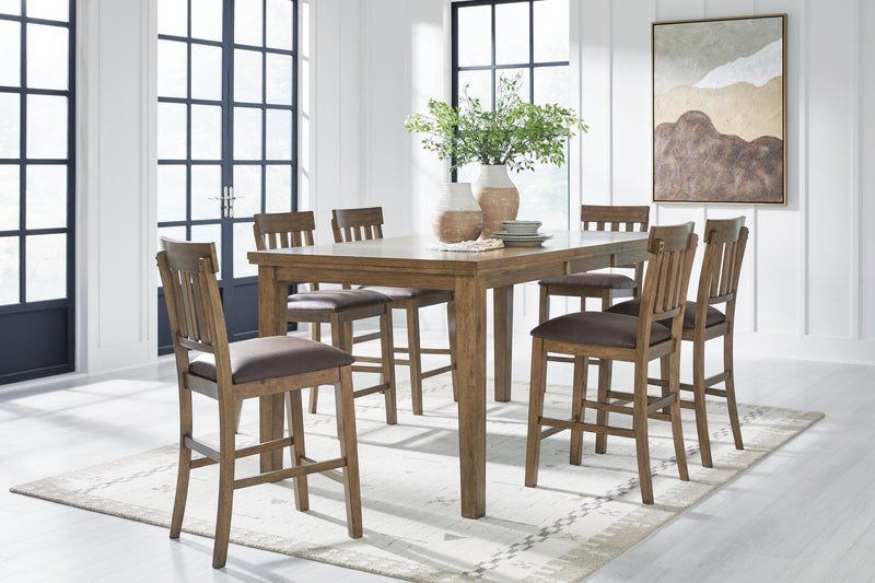 Urbinforte Counter Height Extension Dining Table and 6 Barstools - PCD592D6