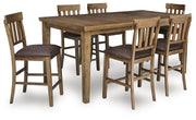 Urbinforte Counter Height Extension Dining Table and 6 Barstools - PCD592D6