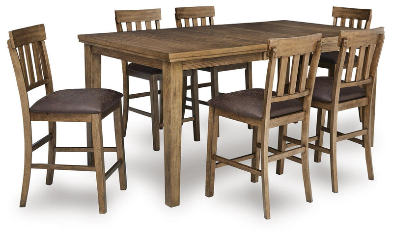Urbinforte Counter Height Extension Dining Table and 6 Barstools - PCD592D6