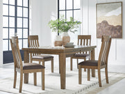Urbinforte Dining Table and 4 Chairs in Light Brown - PKG024530