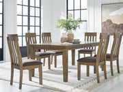 Urbinforte Dining Table and 6 Chairs in Light Brown - PKG024531
