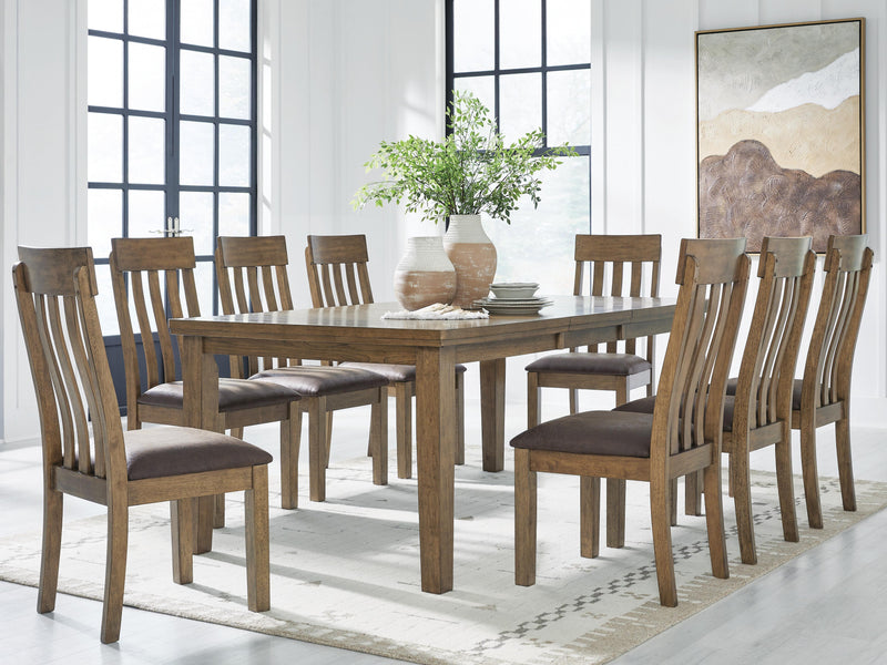 Urbinforte Dining Table and 8 Chairs in Light Brown - PKG024532