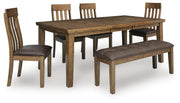 Urbinforte Extension Dining Table, 4 Chairs and Bench - PCD592D2
