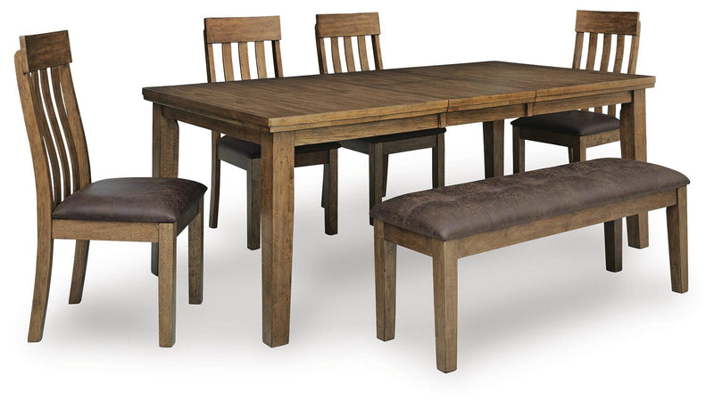 Urbinforte Extension Dining Table, 4 Chairs and Bench - PCD592D2
