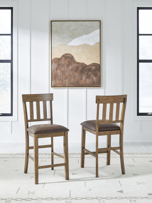 Urbinforte Light Brown Counter Height Barstool, Set of 2 - PCD592-124