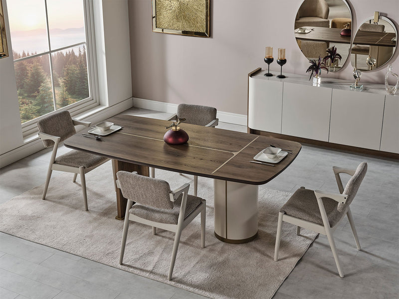 Urgup Diningroom (Consol With Mirror & Dining Table & 6 Dining Chair) - 200-URG-DT-6-SET