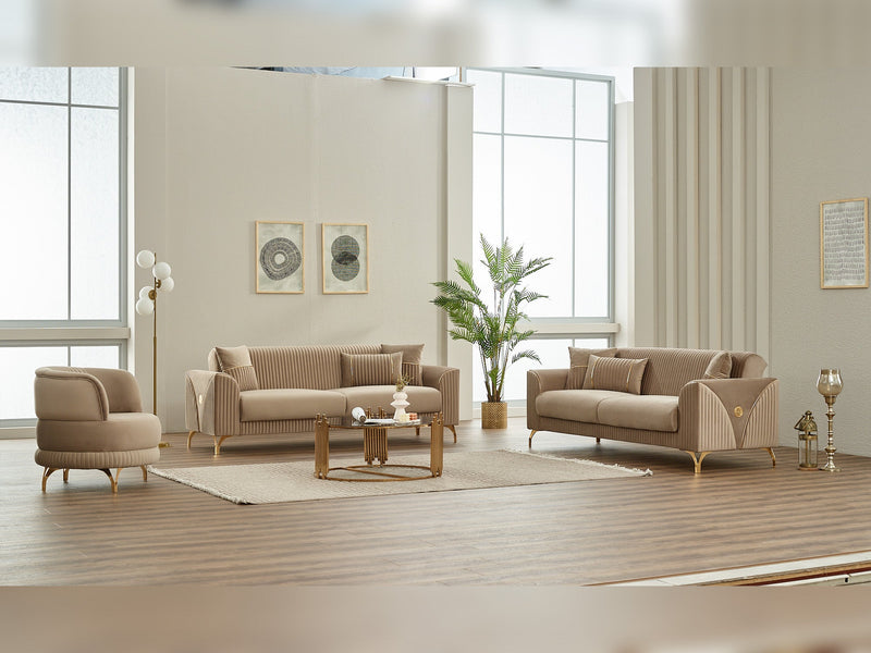 Urla 3-pieces (Sofa & Loveseat & Chair) Livingroom in Anthracite - 200-SIM-URL-ANKA154-321