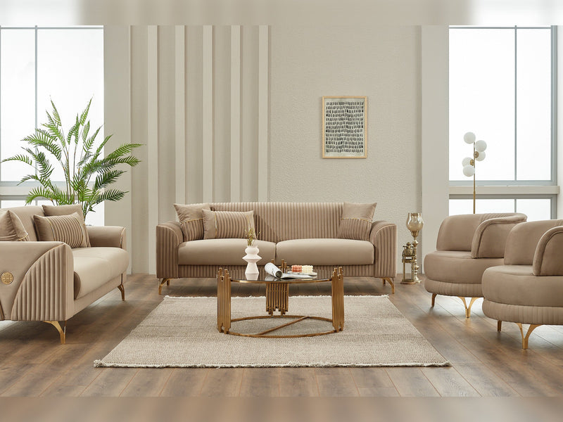 Urla 3-pieces (Sofa & Loveseat & Chair) Livingroom in Beige - 200-SIM-URL-ANKA153-321