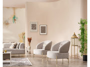 Urla 4-pieces (Sofa & Module Sofa & 2 Chair) Livingroom Set Cream in Cream - 101-URL-ANG04-33M11