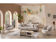 Urla 4-pieces (Sofa & Module Sofa & 2 Chair) Livingroom Set Cream in Cream - 101-URL-ANG04-33M11