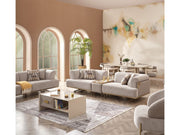 Urla 4-pieces (Sofa & Module Sofa & 2 Chair) Livingroom Set Cream in Cream - 101-URL-ANG04-33M11