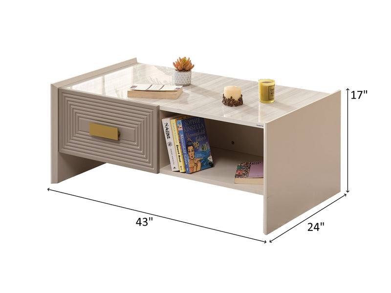 Urla 43" Wide Coffee Table - Gate FurnitureCoffee Tables