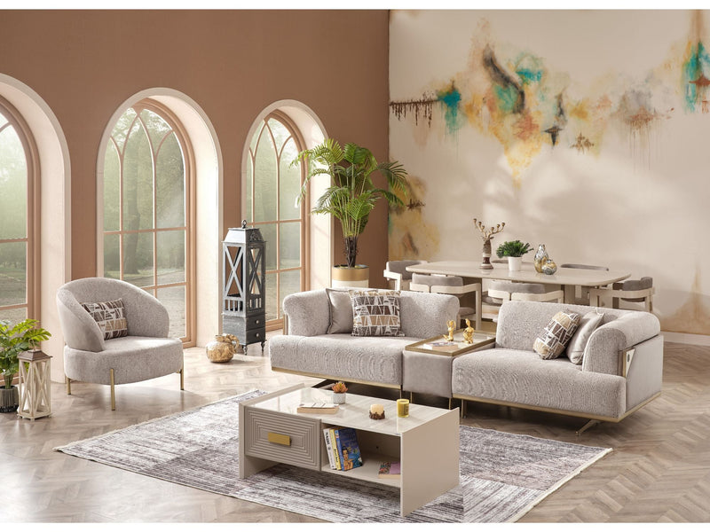 Urla Stationary Module Sofa Cream in Cream - 101-URL-ANG04-3M