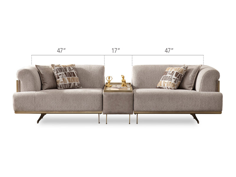 Urla Stationary Module Sofa Cream in Cream - 101-URL-ANG04-3M