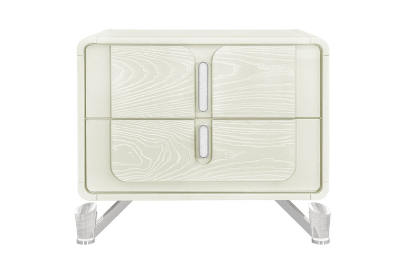Lyra Beige Nightstand With Usb - LYRA-BEIGE-NS W/ USB