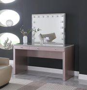 V - Hollywood Rose Gold Vanity Desk W/ Bluetooth Hollywood Mirror - V260