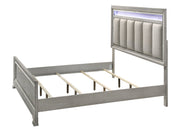 Vail Gray LED Upholstered Panel Bedroom Set - Gate FurnitureBedroom Set