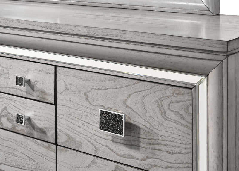 Vail Gray LED Upholstered Panel Bedroom Set - Gate FurnitureBedroom Set