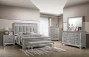 Vail Gray LED Upholstered Panel Bedroom Set - Gate FurnitureBedroom Set