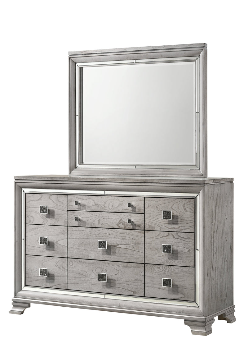 Vail Gray LED Upholstered Panel Bedroom Set - Gate FurnitureBedroom Set