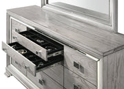 Vail Gray LED Upholstered Panel Bedroom Set - Gate FurnitureBedroom Set