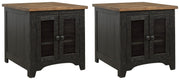 Valebeck 2 End Tables in Black/Brown - PKG008529