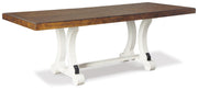 Valebeck Beige/White Dining Table and 8 Chairs with Server - D546D12