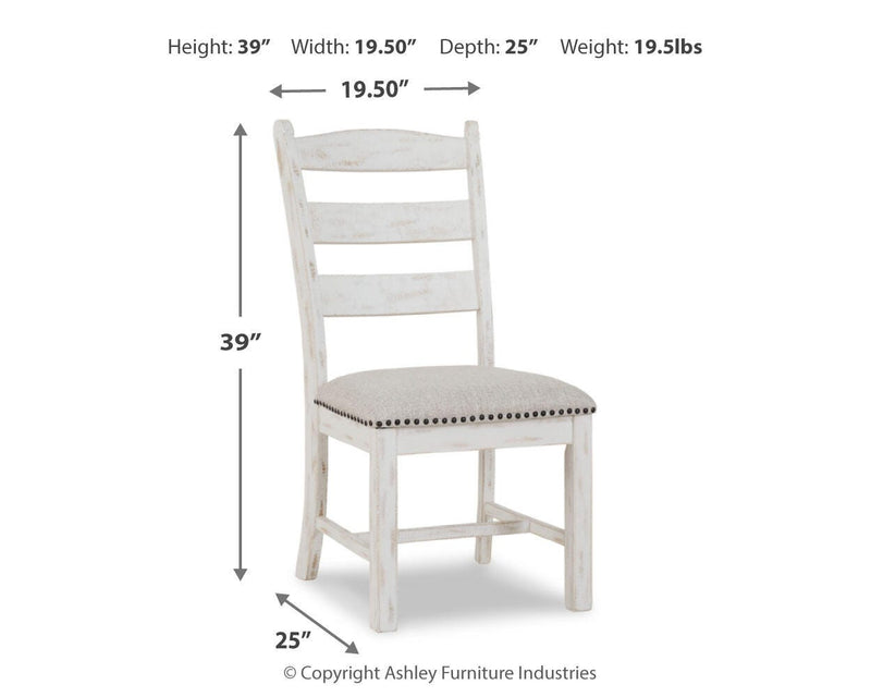 Valebeck Beige/White Dining Table and 8 Chairs with Server - D546D12