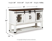 Valebeck Beige/White Dining Table and 8 Chairs with Server - D546D12