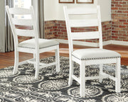 Valebeck Beige/White Dining Table and 8 Chairs with Server - D546D12