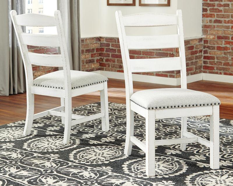 Valebeck Beige/White Dining Table and 8 Chairs with Server - D546D12