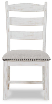 Valebeck Beige/White Dining Table and 8 Chairs with Server - D546D12