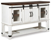Valebeck Beige/White Dining Table and 8 Chairs with Server - D546D12
