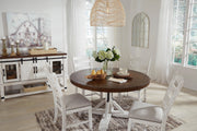 Valebeck Beige/White 5 - Piece Round Dining Set - Gate FurnitureDining Room Set
