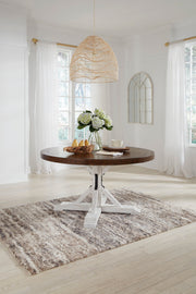 Valebeck Beige/White 5 - Piece Round Dining Set - Gate FurnitureDining Room Set