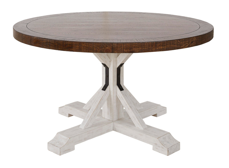 Valebeck Beige/White 5 - Piece Round Dining Set - Gate FurnitureDining Room Set