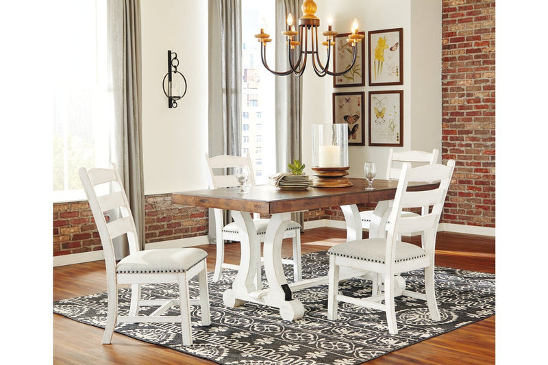 Valebeck Beige/White Dining Chair (Set of 2) - Gate FurnitureDining Chair