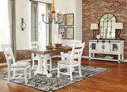 Valebeck Beige/White Rectangular Dining Set - Gate FurnitureDining Room Set